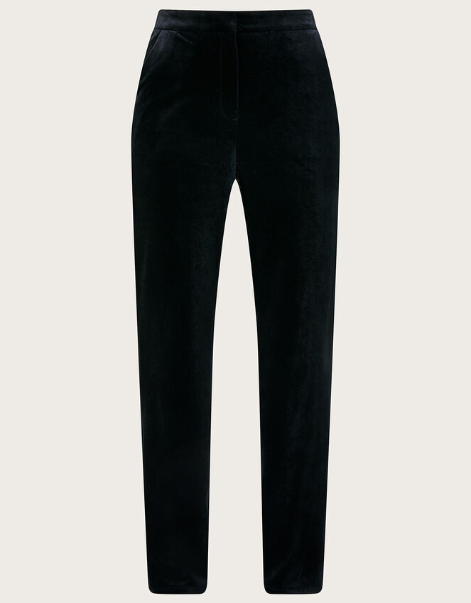 Carla Velvet Bootcut Trousers, Black (BLACK), large