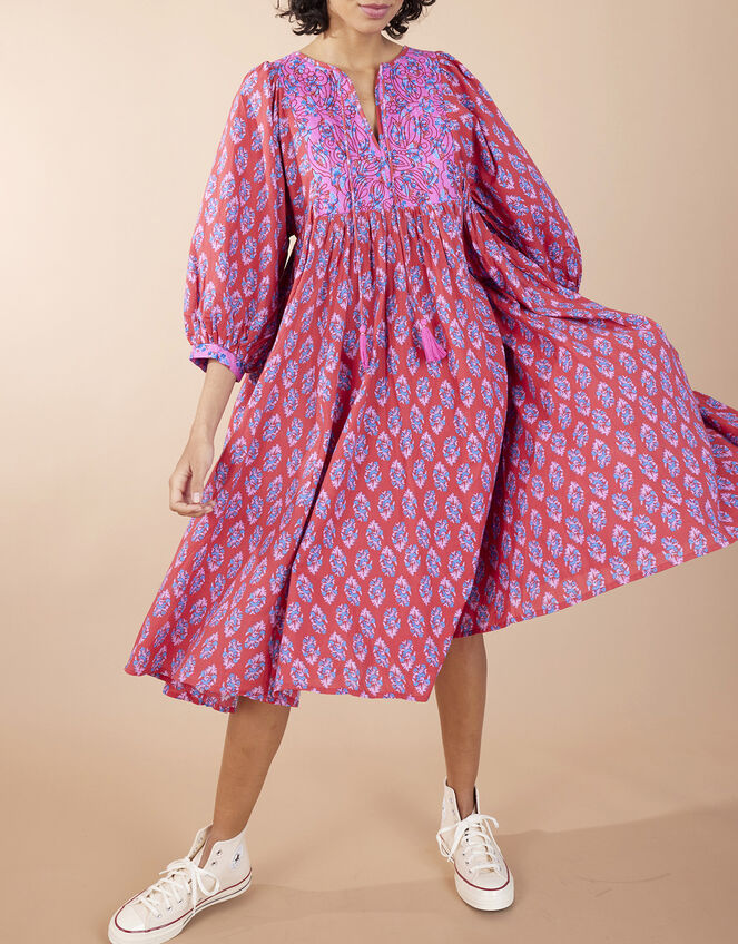 East Sasha Embroidered Floral Print Dress, Pink (PINK), large