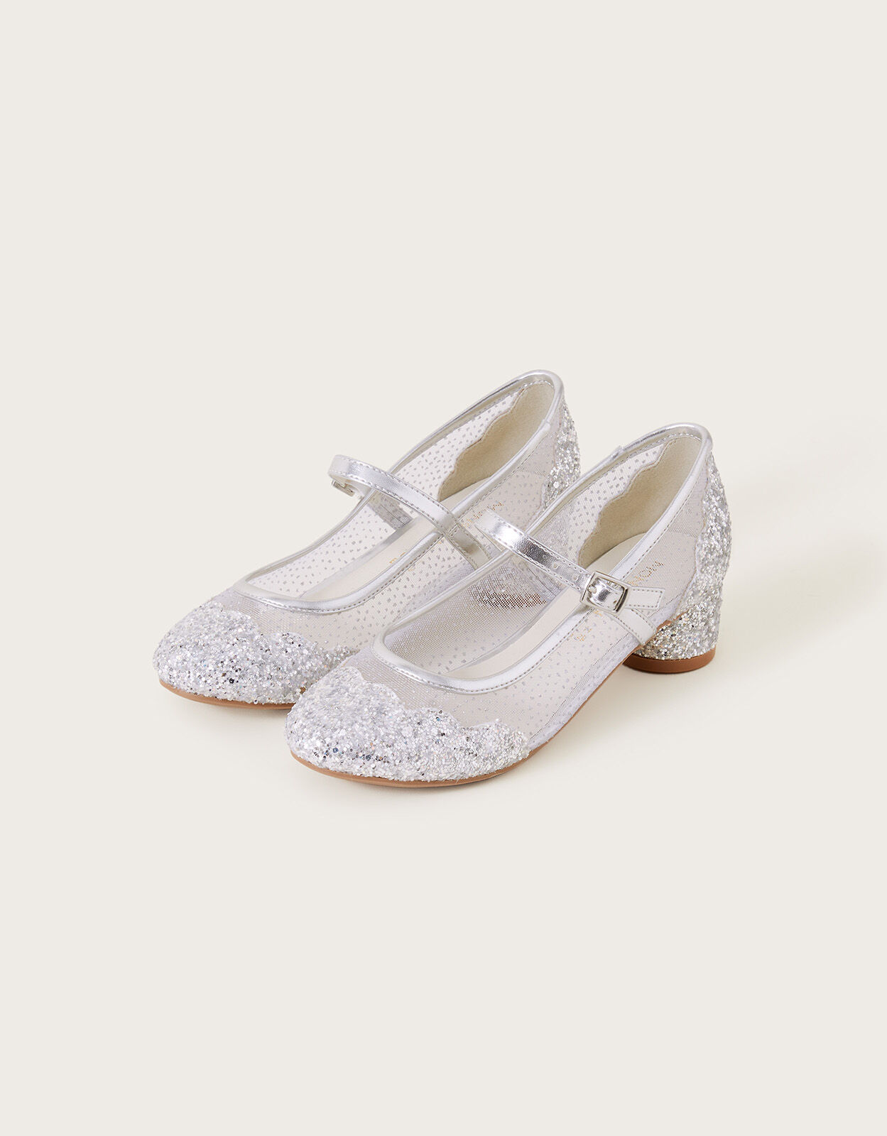 Annabelle Mesh Glitter Shoes Silver