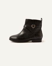Strap Buckle Boots, Black (BLACK), large