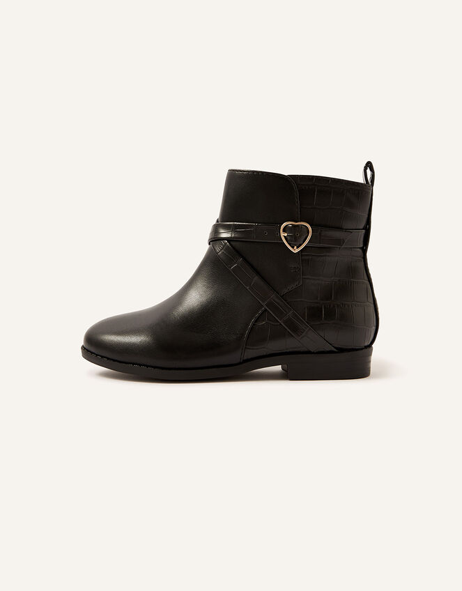 Strap Buckle Boots, Black (BLACK), large