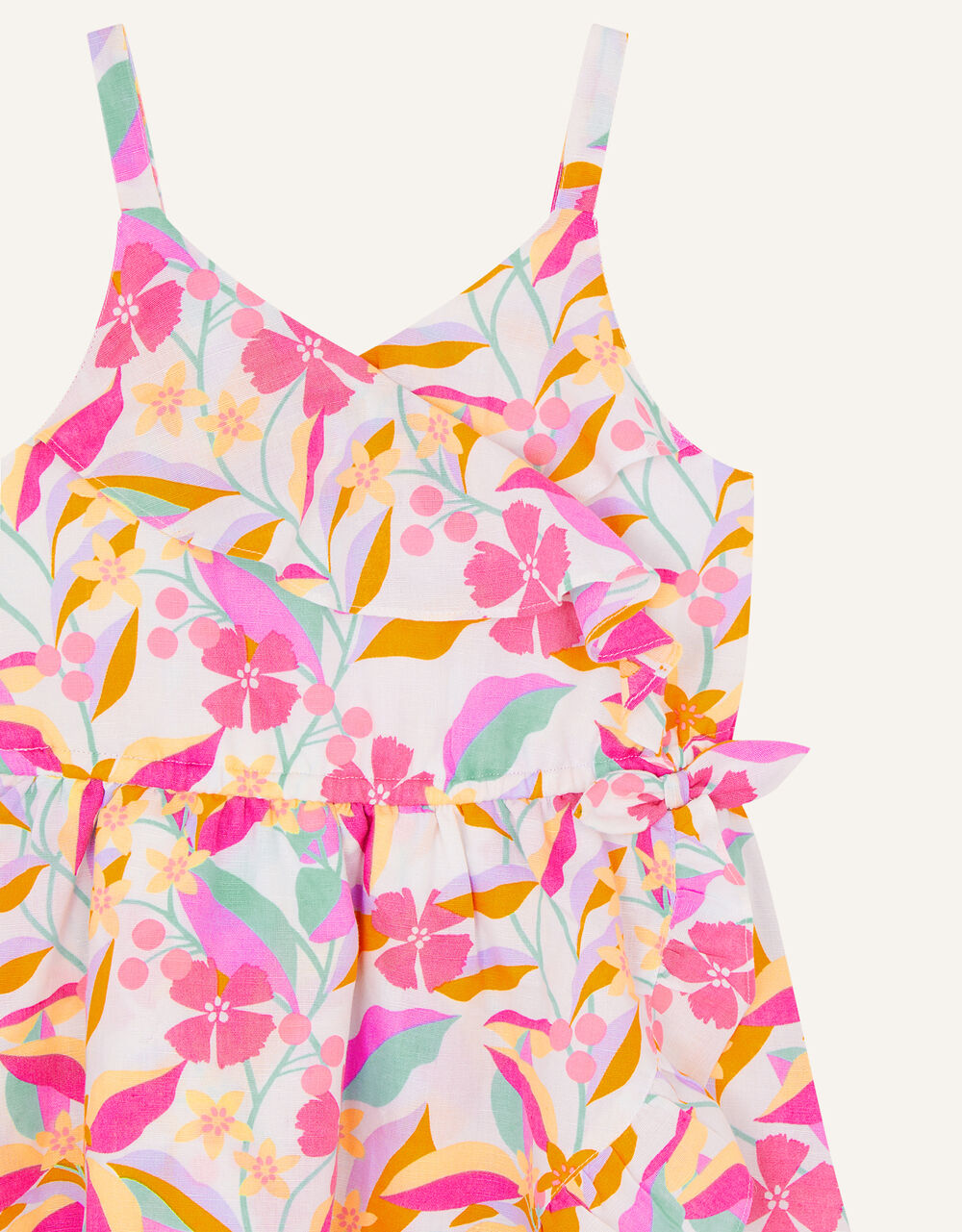 Moire Floral Wrap Dress