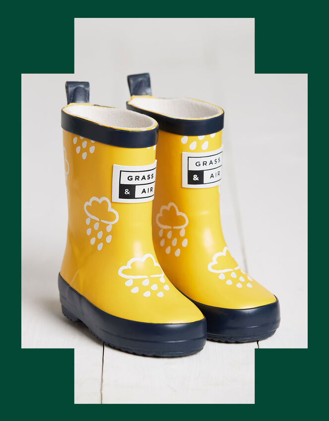 Grass and Air Colour-Revealing Wellies, Yellow (YELLOW), large