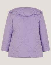 Baby Bow Quilted Puffer Jacket, Purple (LILAC), large