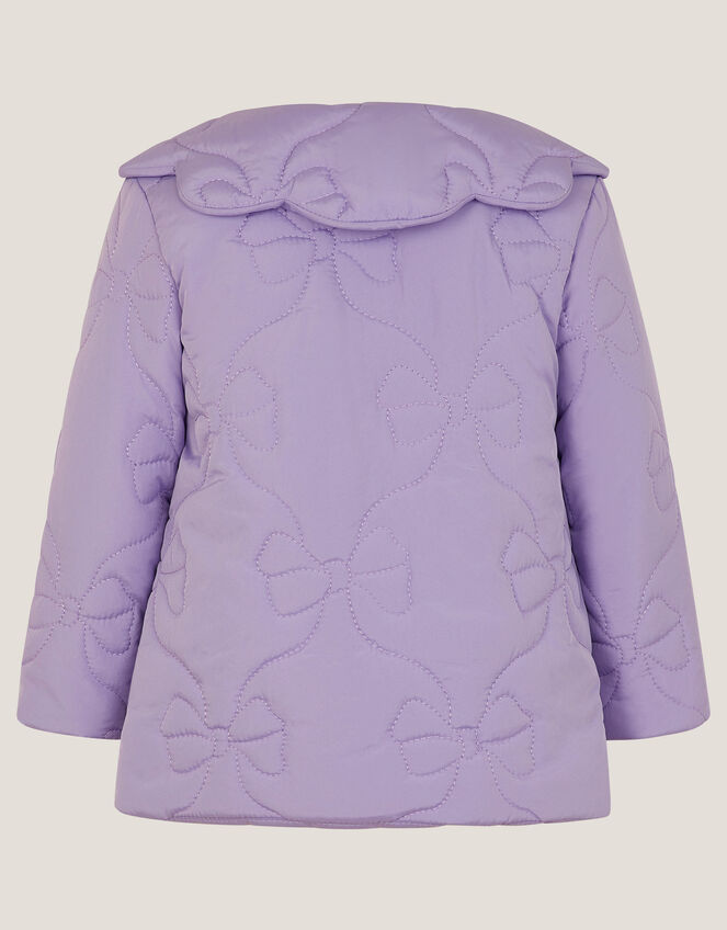 Baby Bow Quilted Puffer Jacket, Purple (LILAC), large