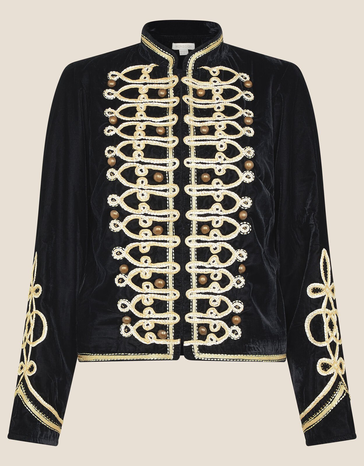 black embroidered jacket