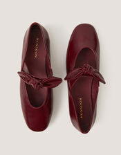 Hari Bow Mary Jane Ballet Flats, Red (BURGUNDY), large