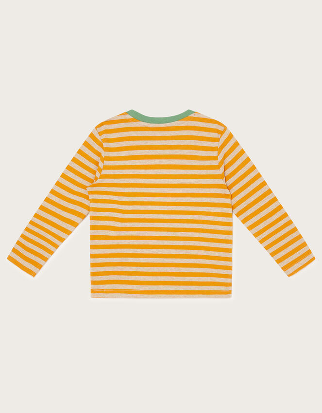 Dexter Dinosaur Stripe T-Shirt, Yellow (MUSTARD), large