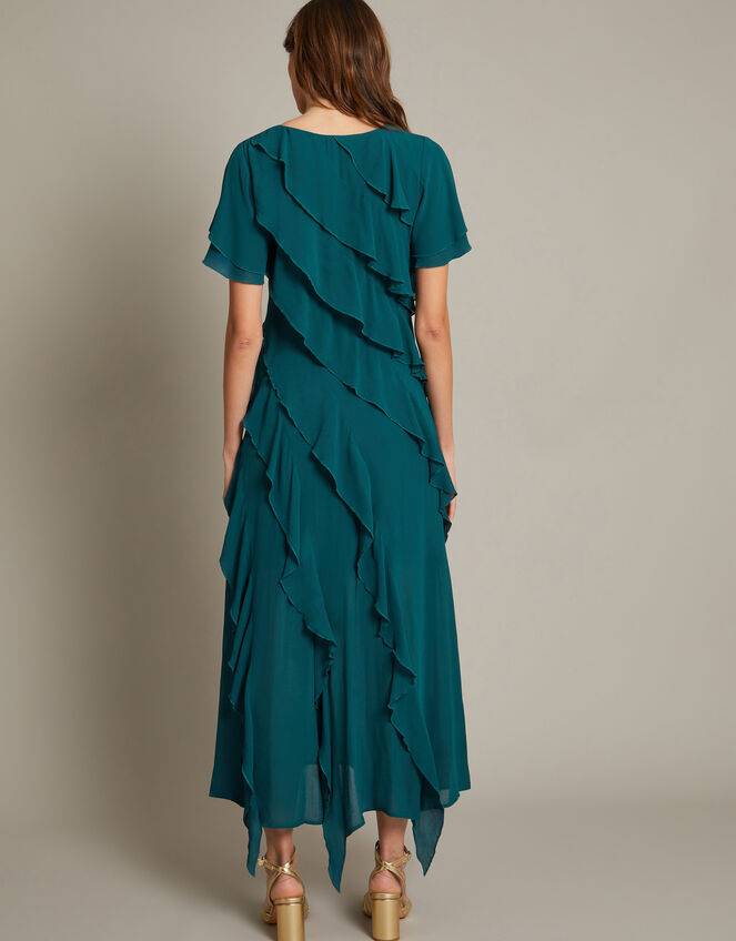 Renata Ruffle Maxi Dress, Teal (TEAL), large