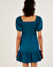 Plain Poplin Tier Dress, Teal (TEAL), large