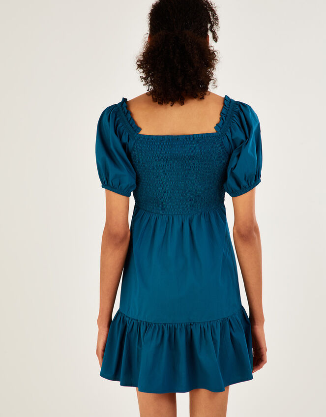Plain Poplin Tier Dress, Teal (TEAL), large