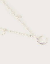 Delicate Moon and Star Pendant Necklace, , large