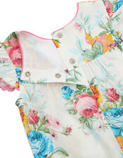 Newborn Floral Bloom Romper , Ivory (IVORY), large