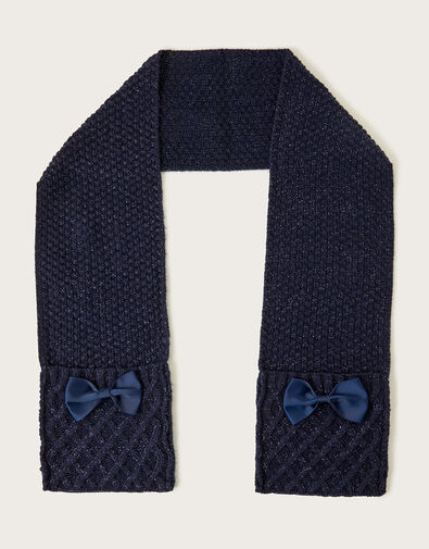 Sparkle Bow Knit Scarf, , large