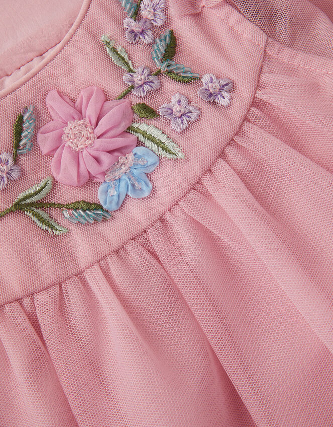 Evita Floral Embroidered Swing Dress, DARK PINK, large