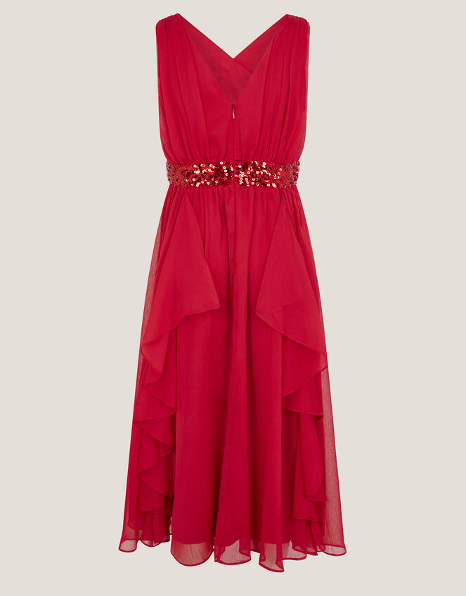 Clemmie Sequin Chiffon Prom Dress, Red (RED), large