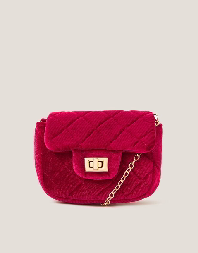 Quilted Velvet Mini Bag, , large