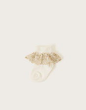 Baby Sparkle Lace Socks, Ivory (IVORY), large