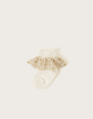 Baby Sparkle Lace Socks, Ivory (IVORY), large