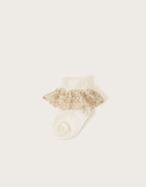 Baby Sparkle Lace Socks Ivory, Ivory (IVORY), large
