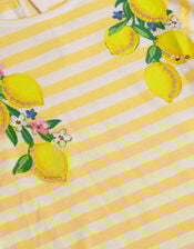 Sequin Lemon Stripe T-Shirt, Yellow (YELLOW), large