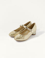 Sequin Block Heels , Gold (GOLD), large