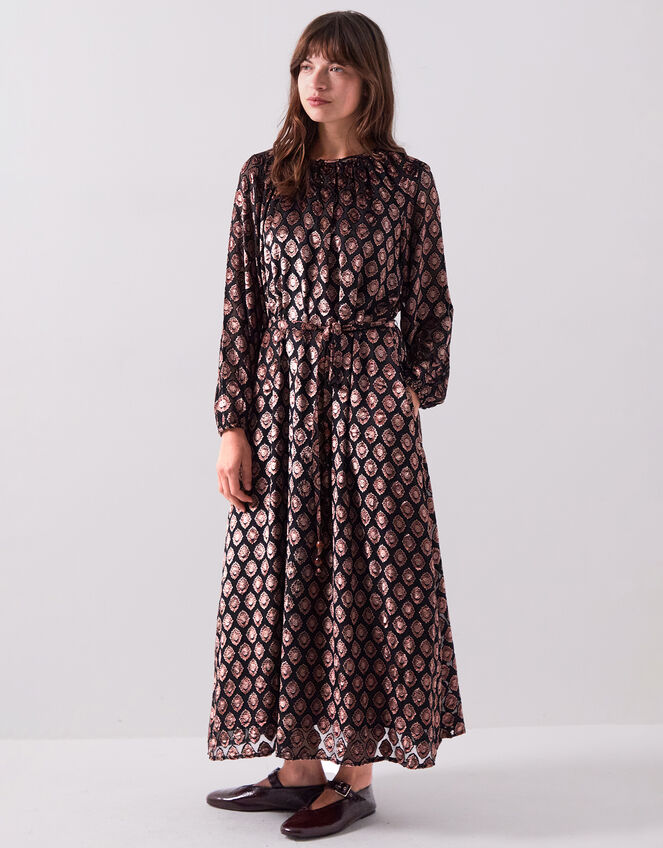 East Pheba Print Maxi Dress, Black (BLACK), large