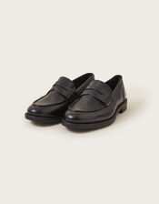 Leather Loafers, Black (BLACK), large