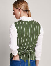 Susan Stripe Vest, Green (KHAKI), large