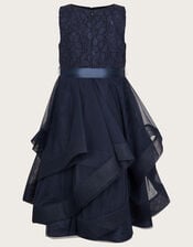 Seville Ruffle Dress, Blue (NAVY), large