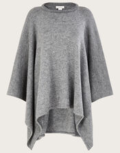 Metallic Poncho, Grey (GREY), large