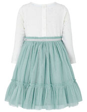 Baby Unicorn Disco Dress, Teal (TEAL), large