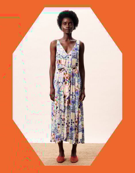 FRNCH Consordia Tile Print Midi Dress, Multi (MULTI), large