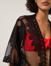 Stevie Lace Beach Cover Up, Black (BLACK), large