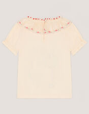 Sequin Unicorn Collar Top, Ivory (IVORY), large