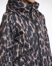 Rino & Pelle Lune Leopard Print Padded Coat, Leopard (LEOPARD), large