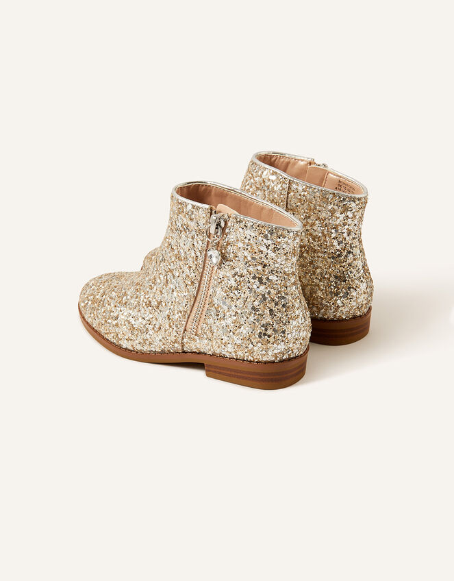 Sparkle Glitter Ankle Boots, Gold (GOLD), large
