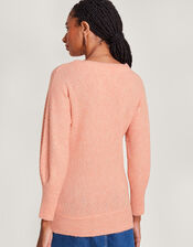 Supersoft Stitch Jumper with Recycled Polyester, Orange (PEACH), large