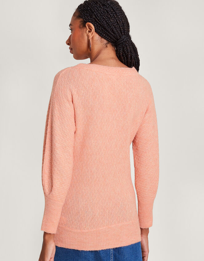 Supersoft Stitch Jumper with Recycled Polyester, Orange (PEACH), large