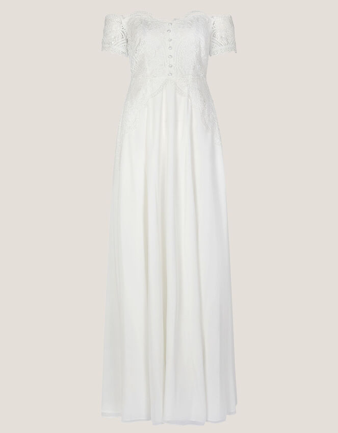 Maddie Off-Shoulder Wedding Dress, Ivory (IVORY), large