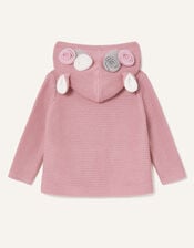 Newborn 3D Floral Hooded Cardigan, Pink (PINK), large