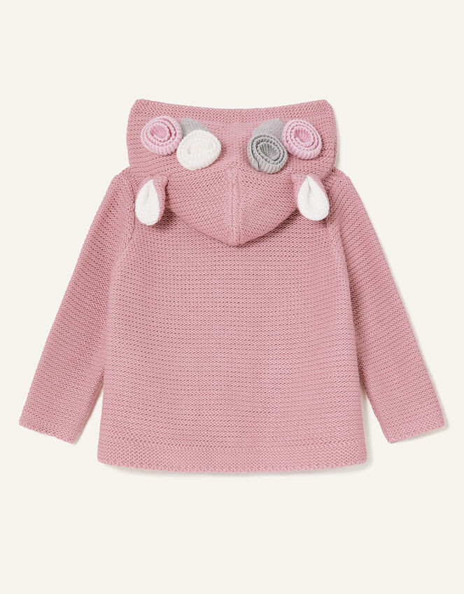 Newborn 3D Floral Hooded Cardigan, Pink (PINK), large