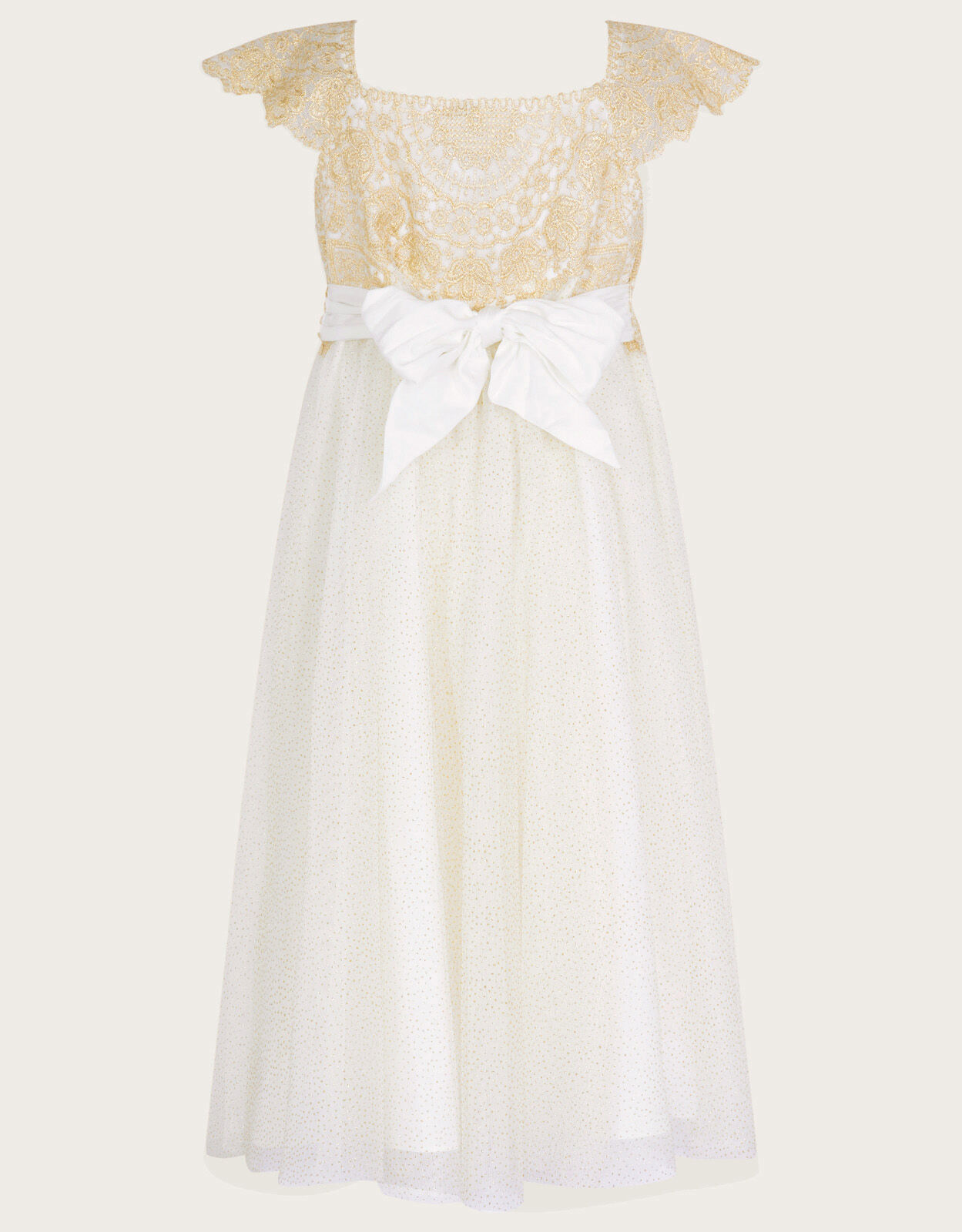Estella Embroidered Dress Gold Girls Dresses Monsoon Global