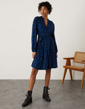 Hulia Ditsy Print Jersey Dress, Black (BLACK), large