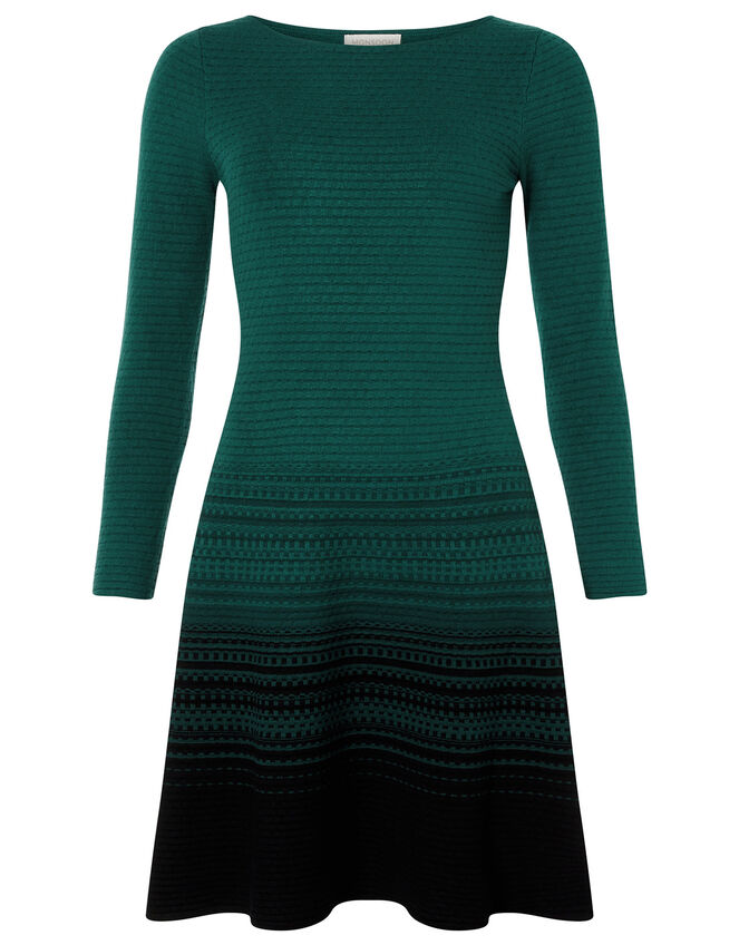 Ombre Knit Dress with Sustainable Viscose, Green (DARK GREEN), large