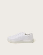 Glitter Pump Trainers, Ivory (IVORY), large