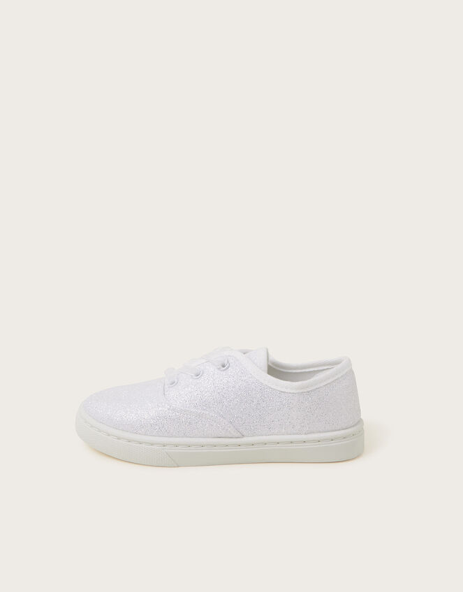 Glitter Pump Trainers, Ivory (IVORY), large