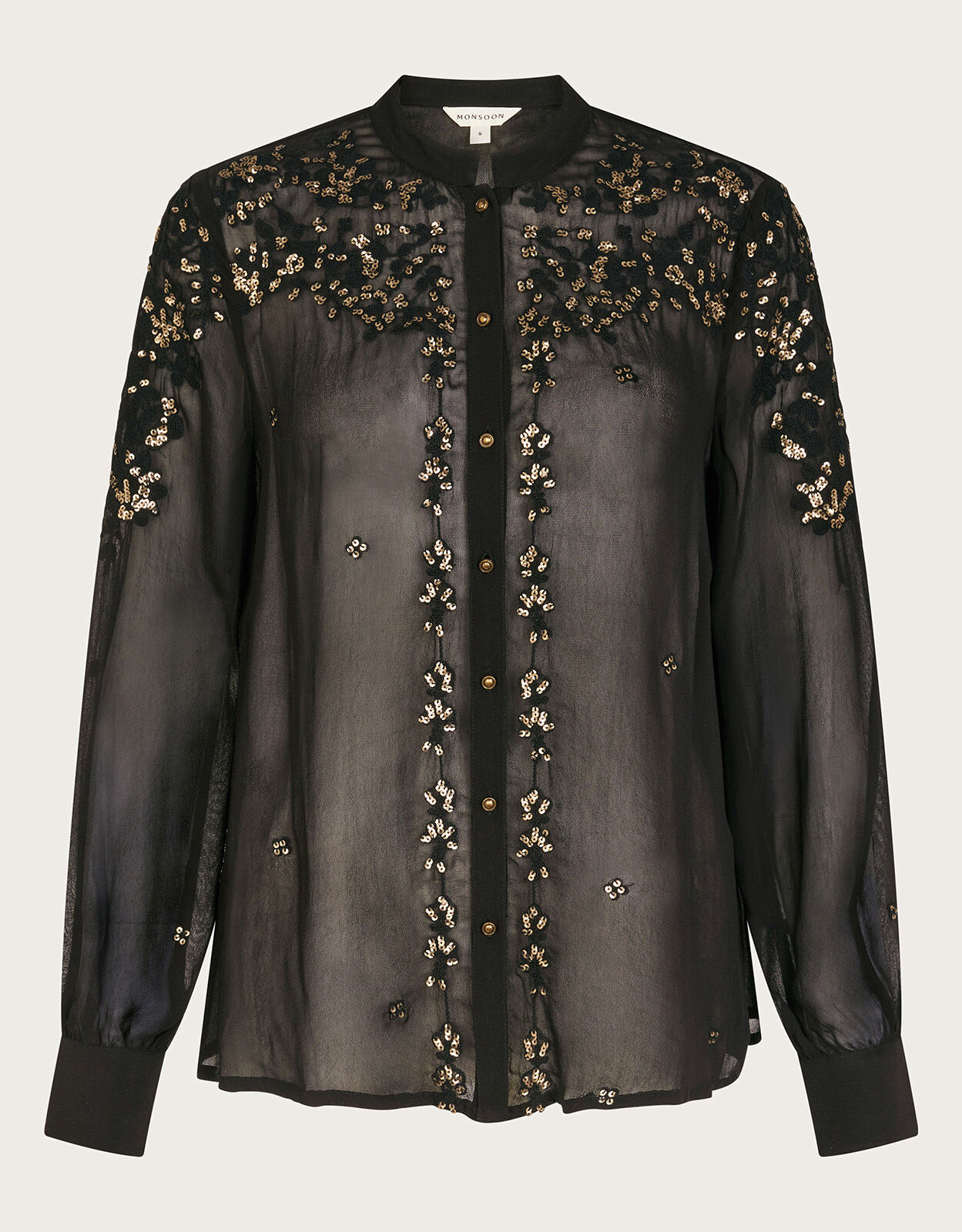 Greta Embellished Blouse Black