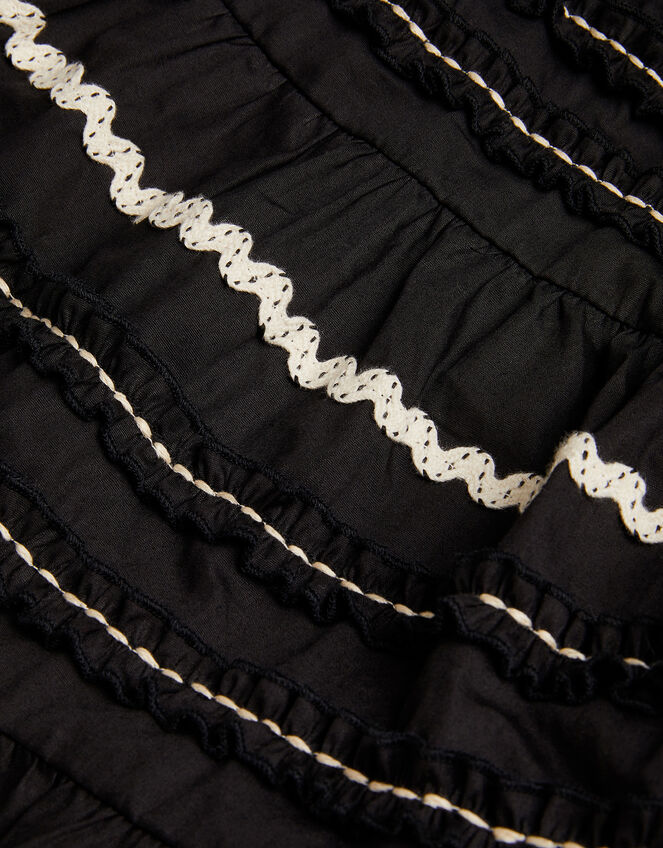 Frilly Ric Rac Sundress, Black (BLACK), large