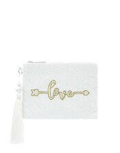 Lulu Love Bead-Embellished Bridal Pouch, , large